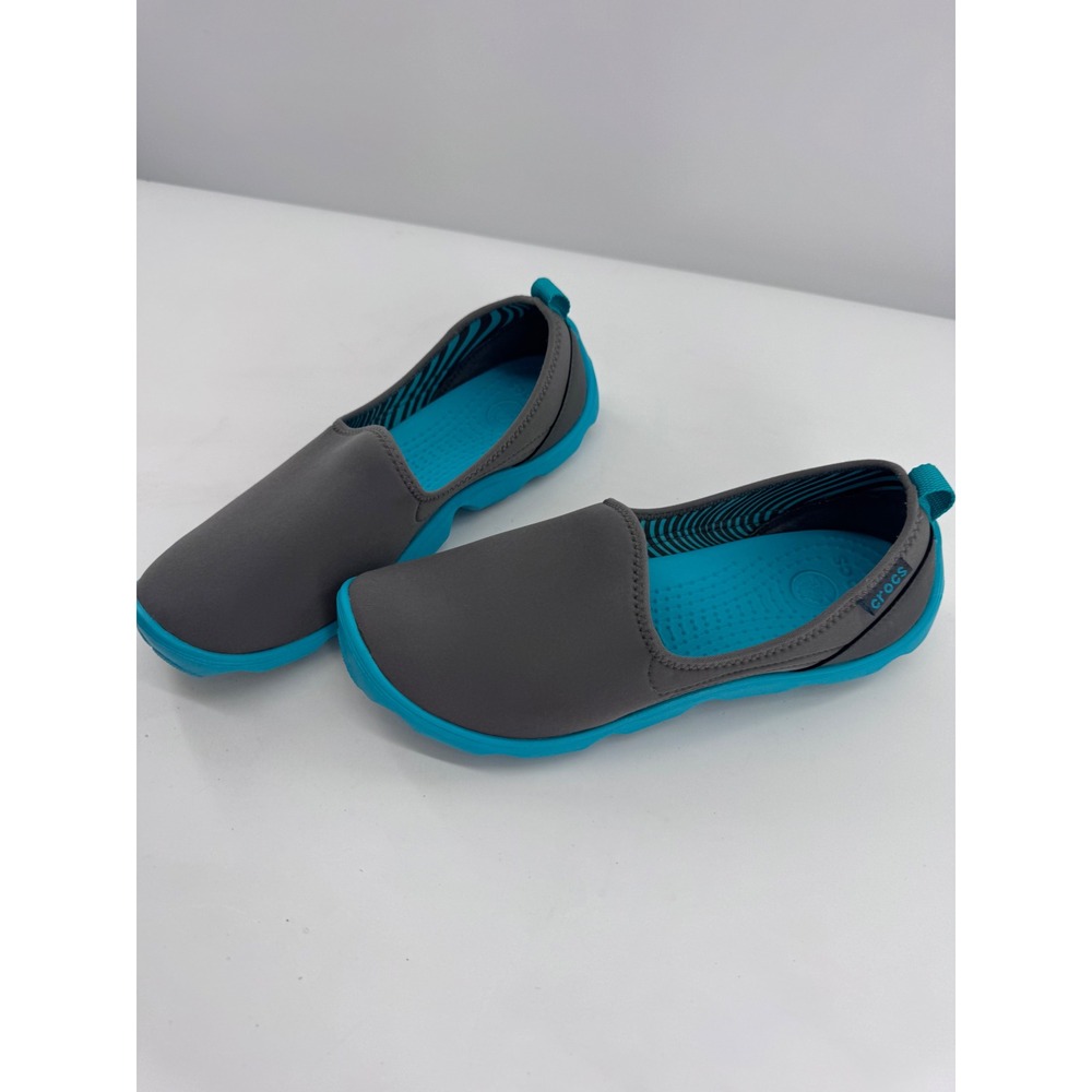 Crocs Duet Busy Day Slip On Shoes Womens Size 8 Grey Blue Comfort Flats 200234 - Picture 7 of 10